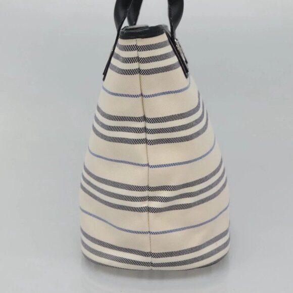 BURBERRY Hand Bag Canvas Beige Silver Auth - Picture 4 of 15